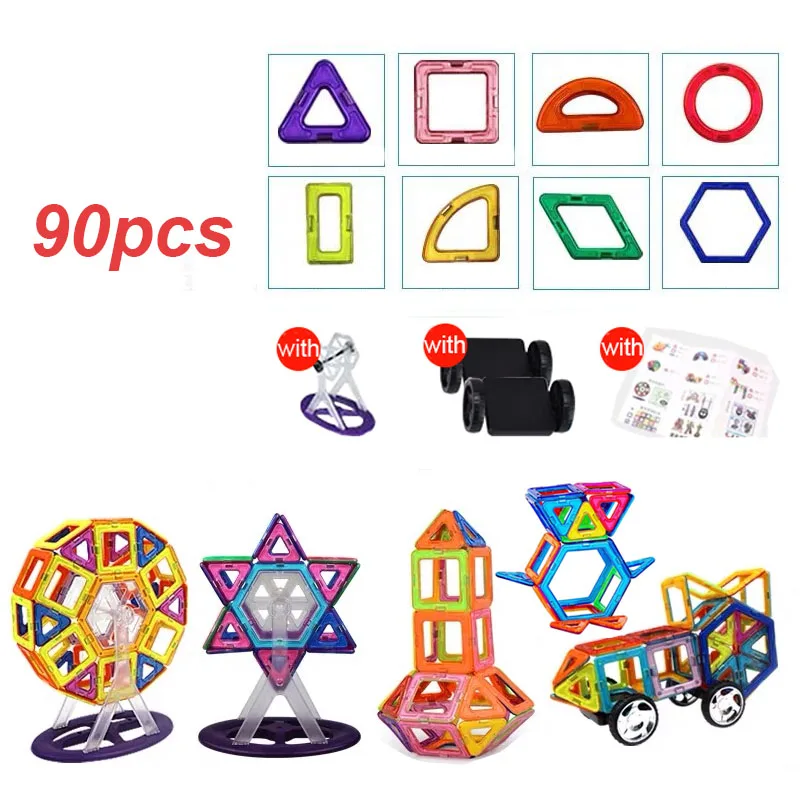 

3D Магнитные Игрушки пазл игрушки магнит дизайнерский Строительный набор мини и большой размер модель строительные блоки игрушка Дети Рожд...