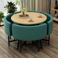 dining table set 4 chairs office reception seat suits negotiation table casual visitor round table visitor office desk chair set
