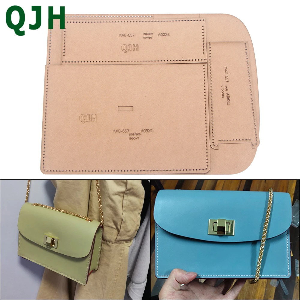 

1Set Messenger Bag DIY Handmade Leather Craft Acrylic Drawing Pattern Kraft Paper Design And Production Template