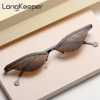 2022 luxury fashion leaf flame sunglasses women rimless sun glasses metal shades for vintage women steampunk eyewear uv400