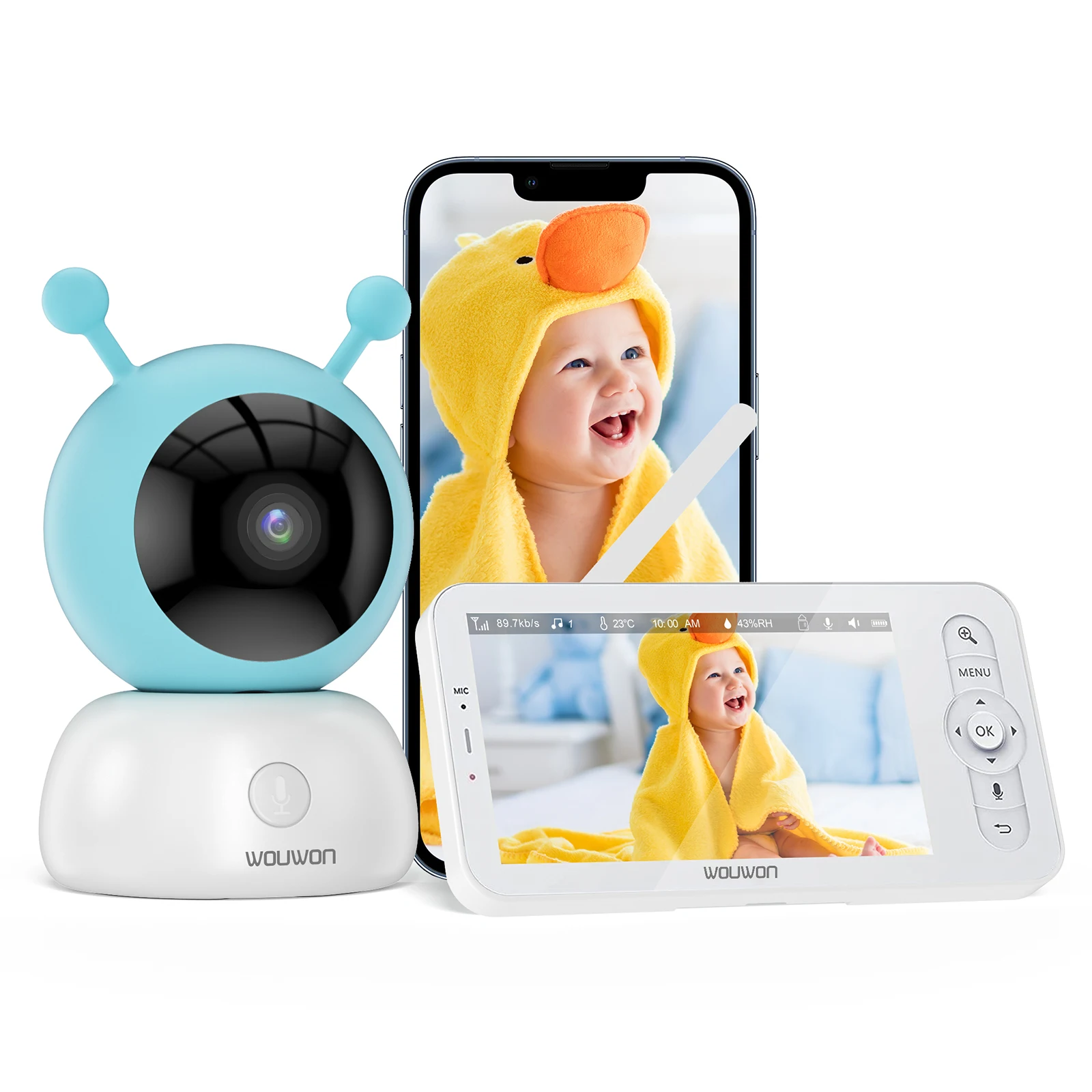 

WOUWON Baby Monitor Babyphone Camera Video WIFI Baby Camera Bebe Nanny HD 5 Inch LCD Two Way Talk PTZ Lullabies For New Born P2P