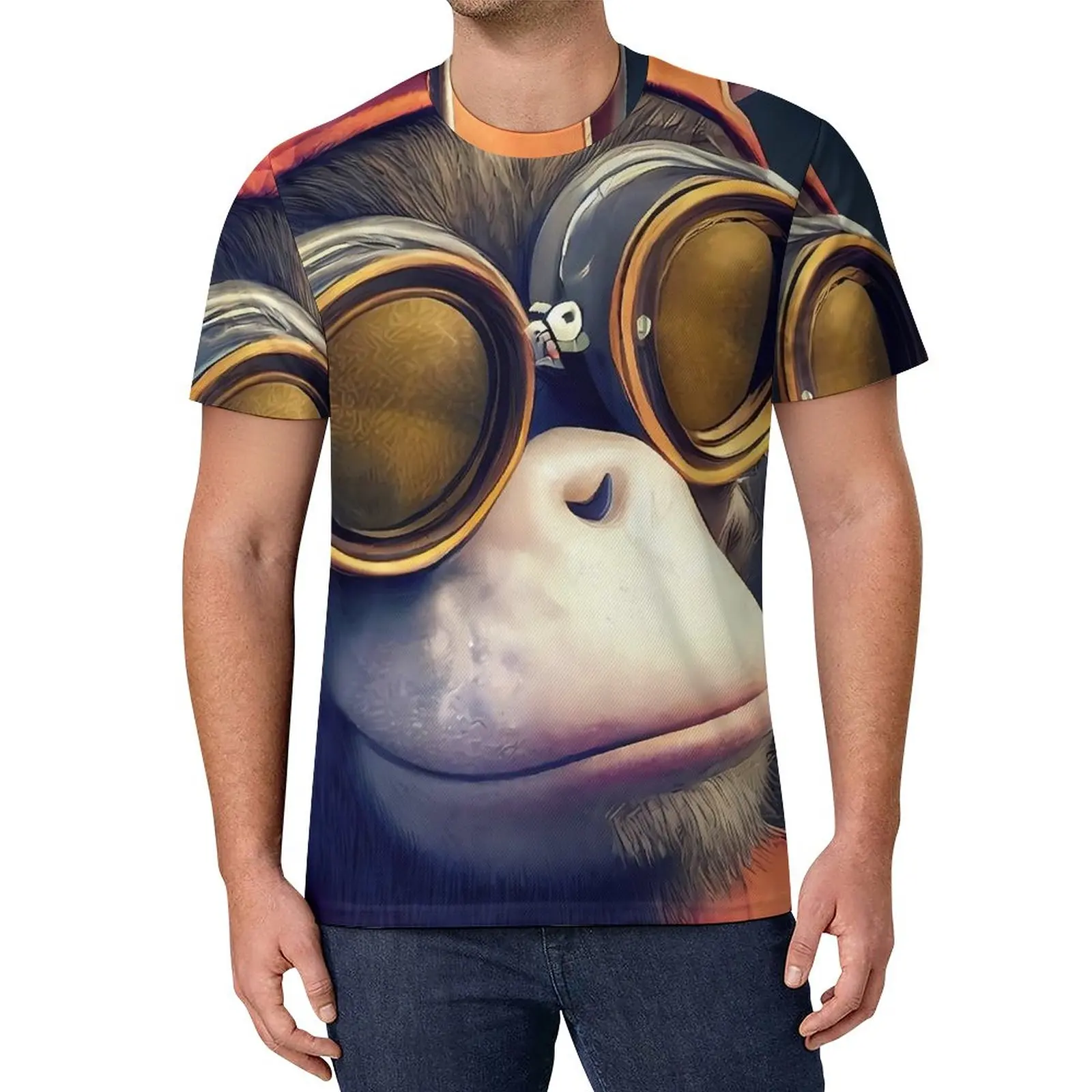 

Funny Animal T Shirt Cute Pirate Ape Kawaii T-Shirts Trending Tshirt Male Graphic Clothing Big Size 5XL 6XL