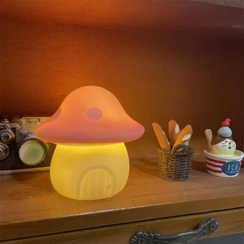 

Ночник в виде грибов, креативное украшение для спальни, прикроватная лампа 1,5 Вт, атмосфера, милый Декор для гостиной, атмосфера, настольная лампа в виде грибов