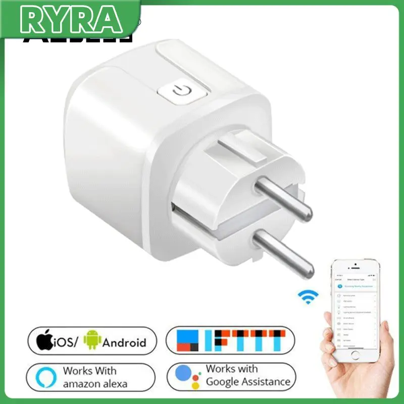 

Eu Plug 16a Power Monitoring Smart Outlet Tuya Electricity Statistics Smart Socket Voice Control Via Alexa Google Home Wifi Plug