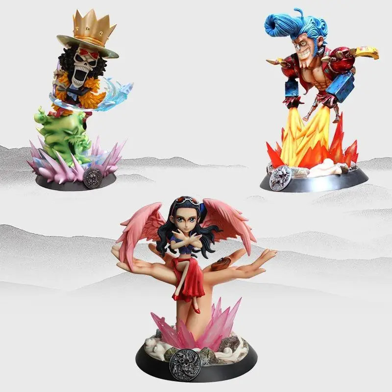 

Anime One Piece Pt Set Figure Toys Luffy Ronoa Zoro Ghost Nami Brook Sanji Manga Statue Action Figure PVC Collectible Model Toy