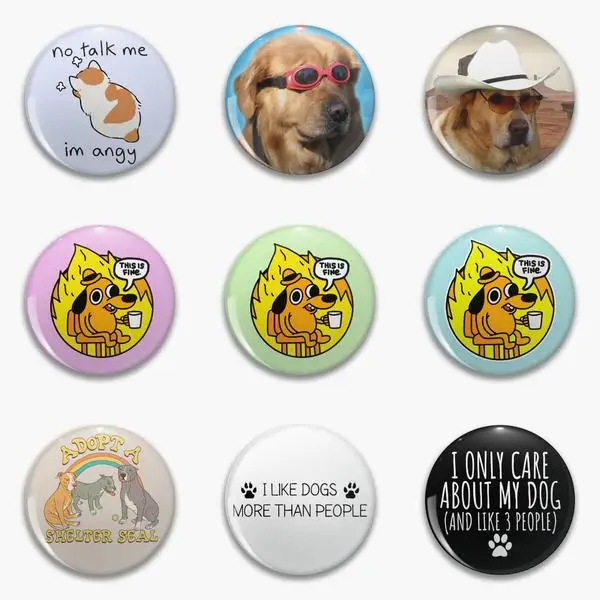 

Doggo No Talk Me Swimmer Dog Cowboy This Is Fine Soft Button Pin, персонализируемая Милая забавная Ювелирная брошь, металлическая одежда, шляпа для женщин