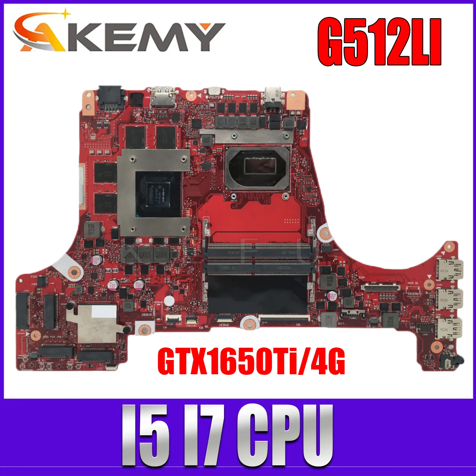 

Notebook Mainboard For ASUS ROG Strix G15 G512 G512L G512LI G512LH G712LI PX512L Laptop Motherboard I5 I7 GTX1650Ti/4G