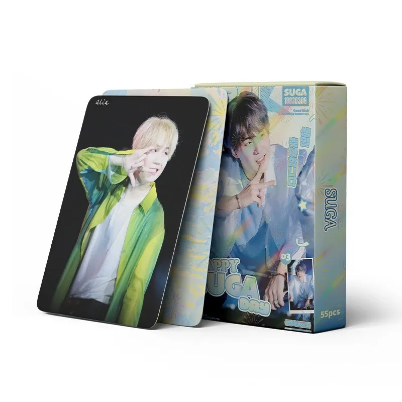 Фото Коллекционные карточки Kpop BTS SUGA Min Yoongi, HD-фотокарточки, коллекционные карточки айдолов, фанатский мерч, подарок. №4
