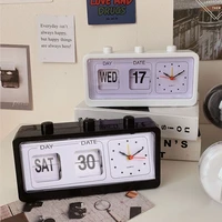 plastic business gift fashion desk calendar clock alarm clock digital date time display clock