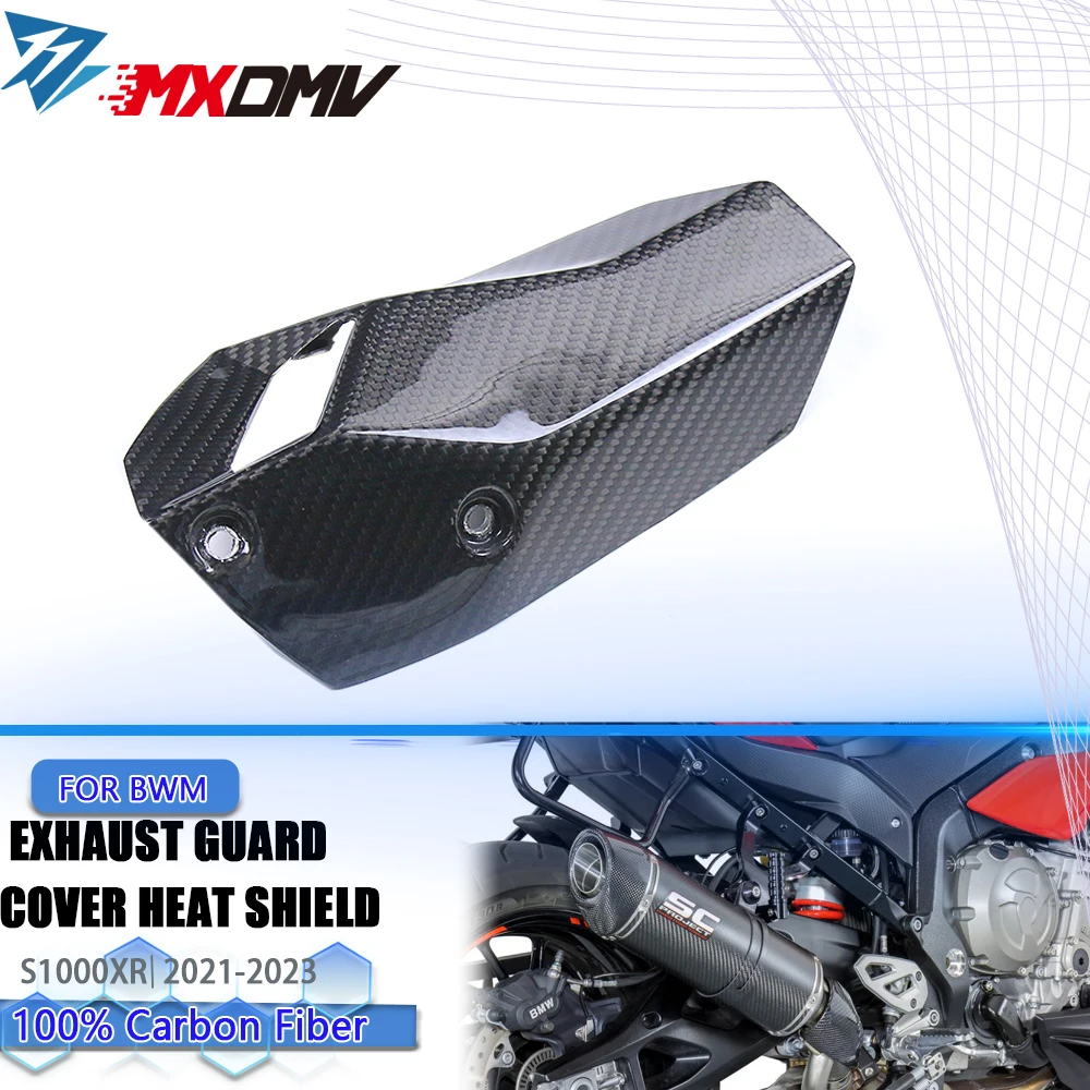 

For BMW S1000XR 2020-2023 3K 3*3 Full Carbon Fiber Motorcycle Accessories Muffler Heat Shield Guard