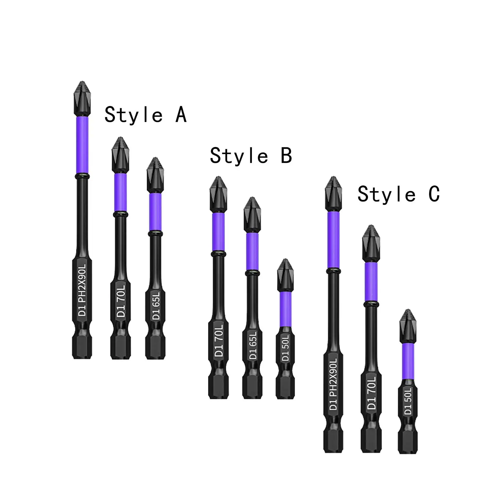 

3x Screwdriver Bit Hardness Hand Tools Anti Slip Screw Extractor Magnetic Bit Cross Screwdriver Head for Camera Repair Durable