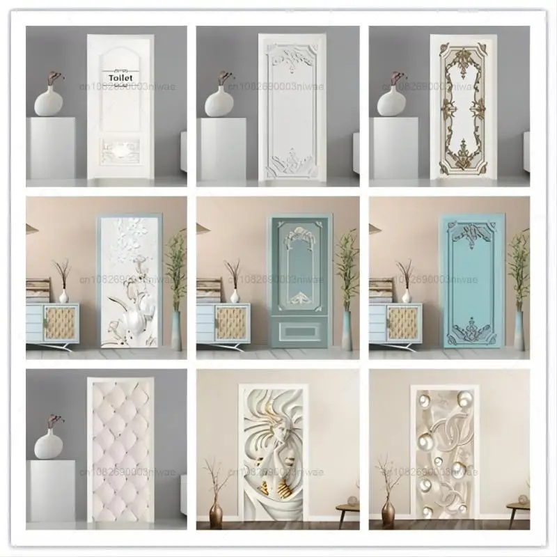 Дверные наклейки в европейском стиле декоративные для комнаты 3D дверные фрески