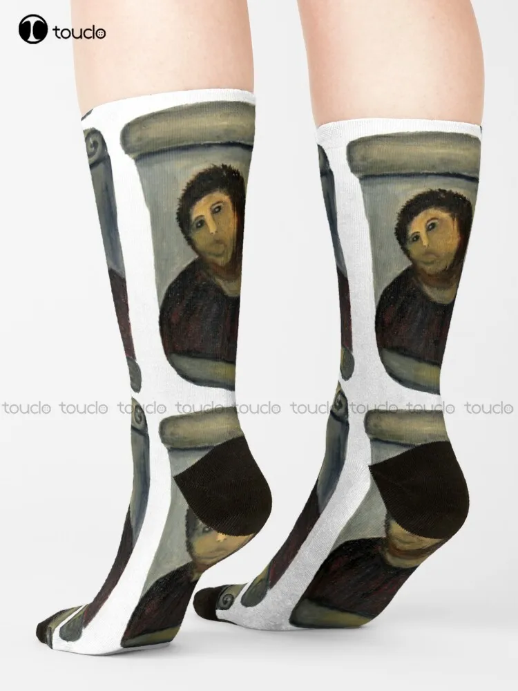 

Ecce Homo Restoration Jesus Painting Jesus Restoration Socks Men Street Skateboard Socks Unisex Adult Teen Youth Socks Harajuku