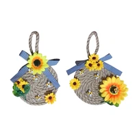 bee festival sunflower garland simulation hemp rope wreath ornament for indoor outdoor farmhouse front door decoration