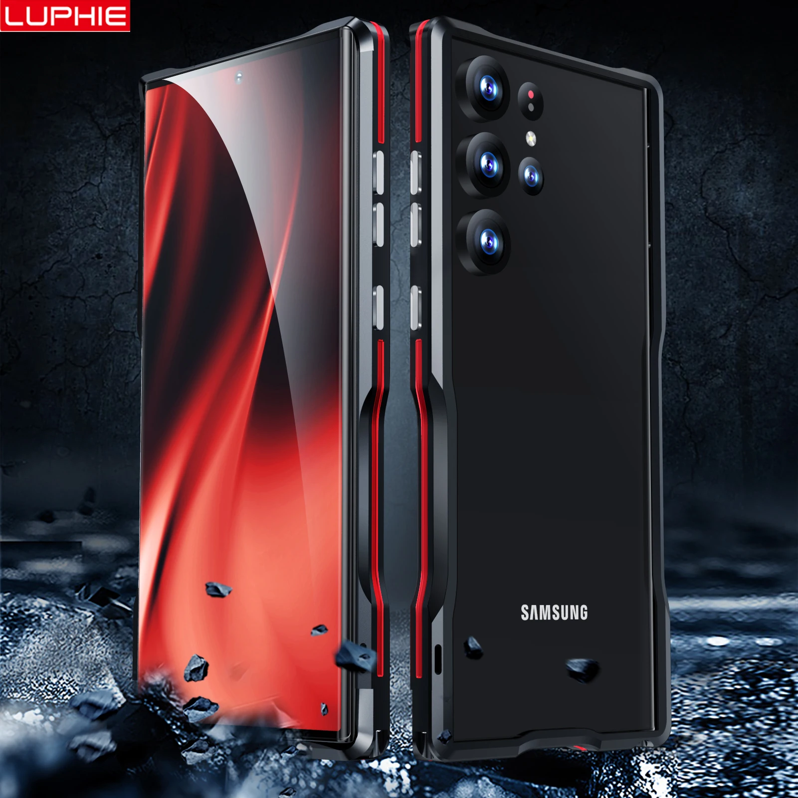 

Luphie металлическая рамка для Samsung Galaxy S23 ультра бампер из алюминиевого сплава S23 ультра противоударный чехол