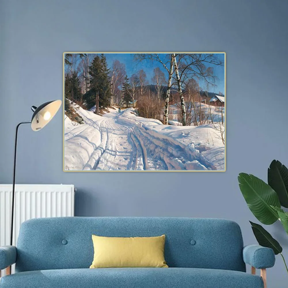 Картина Peder Monsted &quotSnowy Forest Road In Sunlight&quot