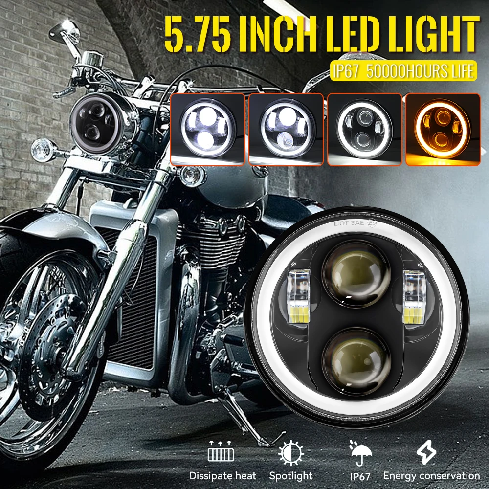 5 75 &quot5-3/4&quot мотоциклетный проектор лампа головного света для Harley Sportster 883 1200 Iron Dyna