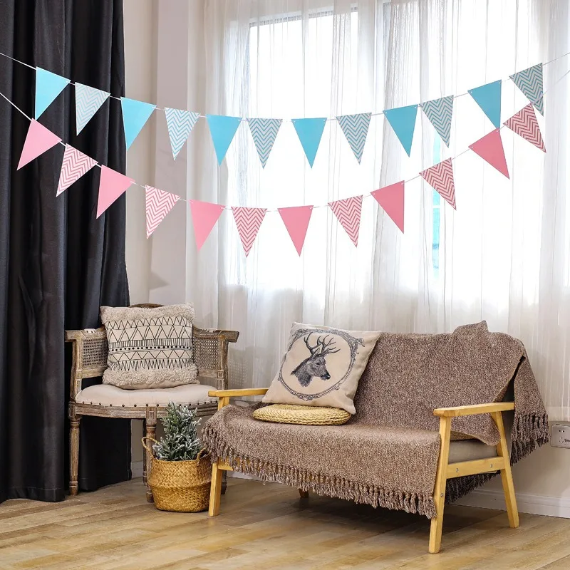 Горячий золотой волнистый вымпел макет дня рождения флаг баннер фестиваль