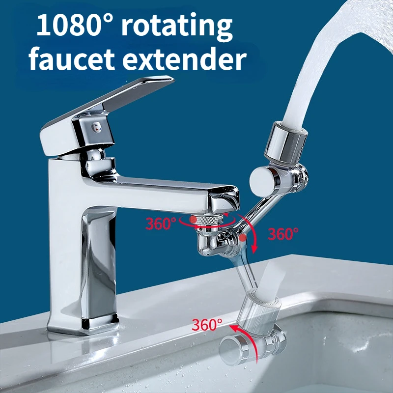 

Universal 1080 ° Faucet Extender Retractable 360 ° Rotation Extendable Faucet Aerator Tap Extension for Kitchen Bathroom