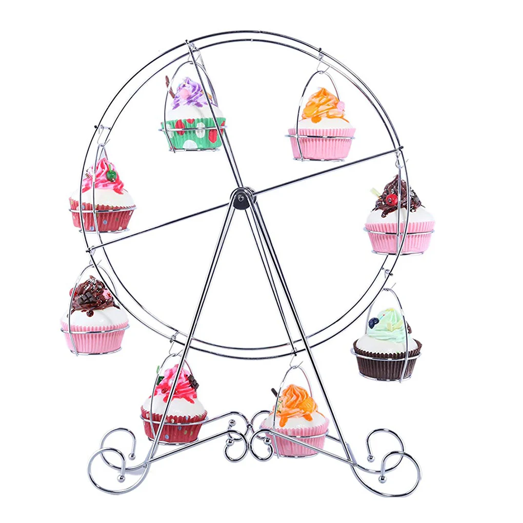 

Cupcakes Display Stand Wheel Cakes Holder Dessert Serving Tray Wedding Party Furnishing Accessories