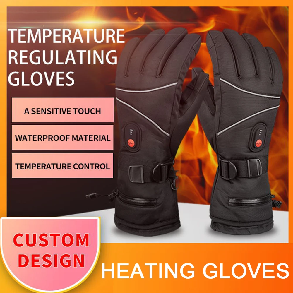 

1 Pair Heated Gloves Waterproof Electric Heating Gloves Touchscreen Men Women for Ski Cycling for Motorcycle for Sports Hiking