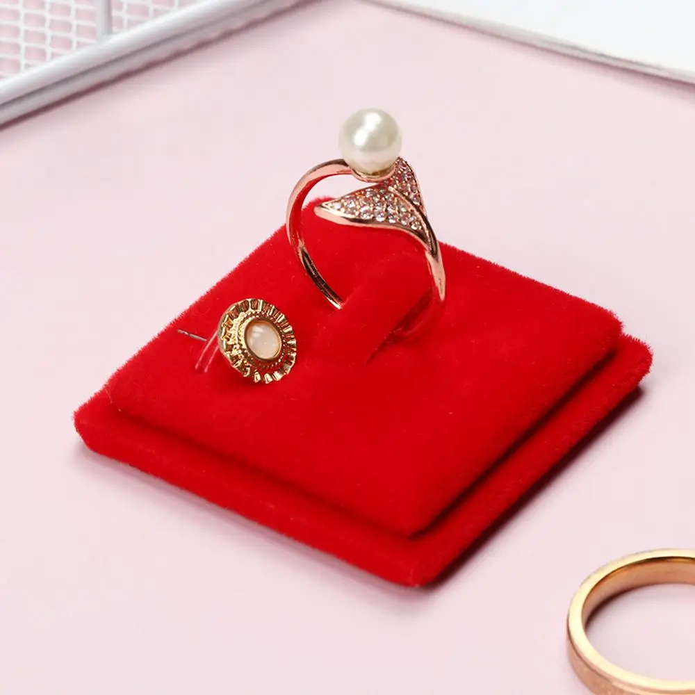 

Square Organizer Portable Bridal Accessories Exhibition Ring Holder Jewelry Display Stand Ring Show Jewelry Storage
