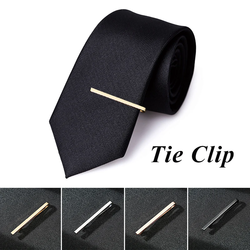 New Business Suit Clip Tie Clips Men's Metal Necktie Bar Crystal Dress Shirts Tie Pin For Wedding Jewelry Gift  Man Accessories