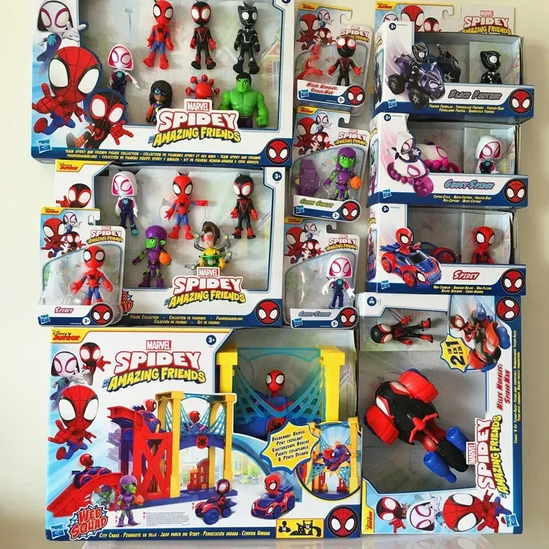 Marvel Spider Man And His Amazing Friends Upgrade Suit Spidey Pvc Action Figure Collectable Model Toy Doll Kids Gift