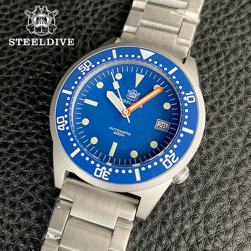 

STEELDIVE Men Shark Dive Watches 316L Steel Ceramic Bezel NH35 Automatic Mechanical Watch 200M Waterproof Luminous Wristwatch