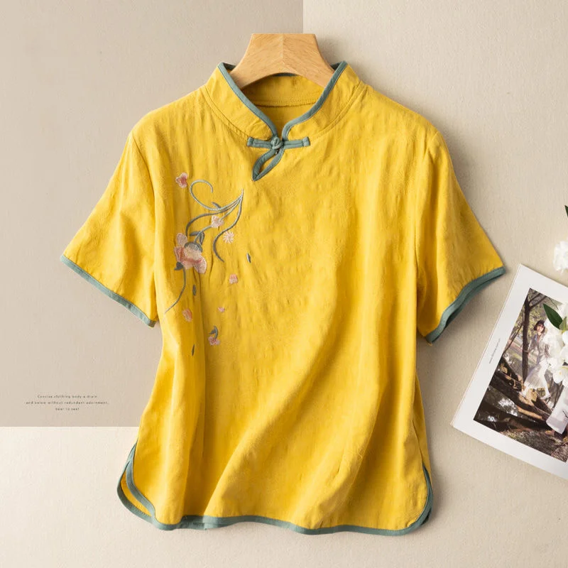 Китайские традиционные повседневные свободные женские топы ханьфу в стиле