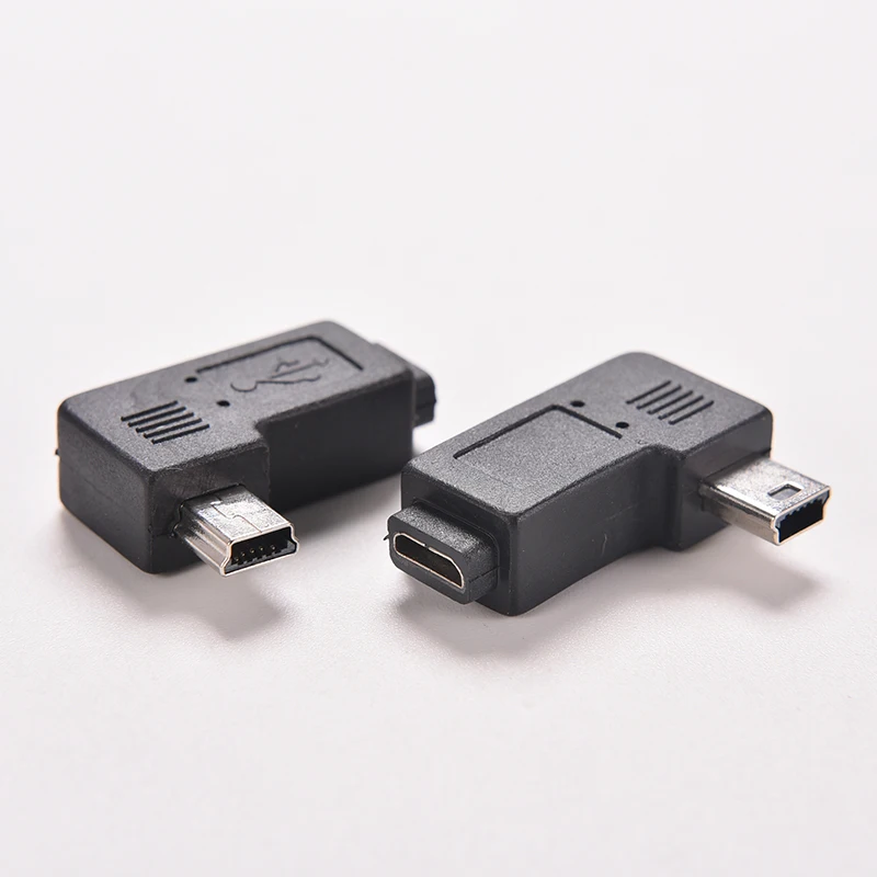 Mini USB Type A Male To Micro USB B Female 90 Degree Left Angle Adapter High Quality