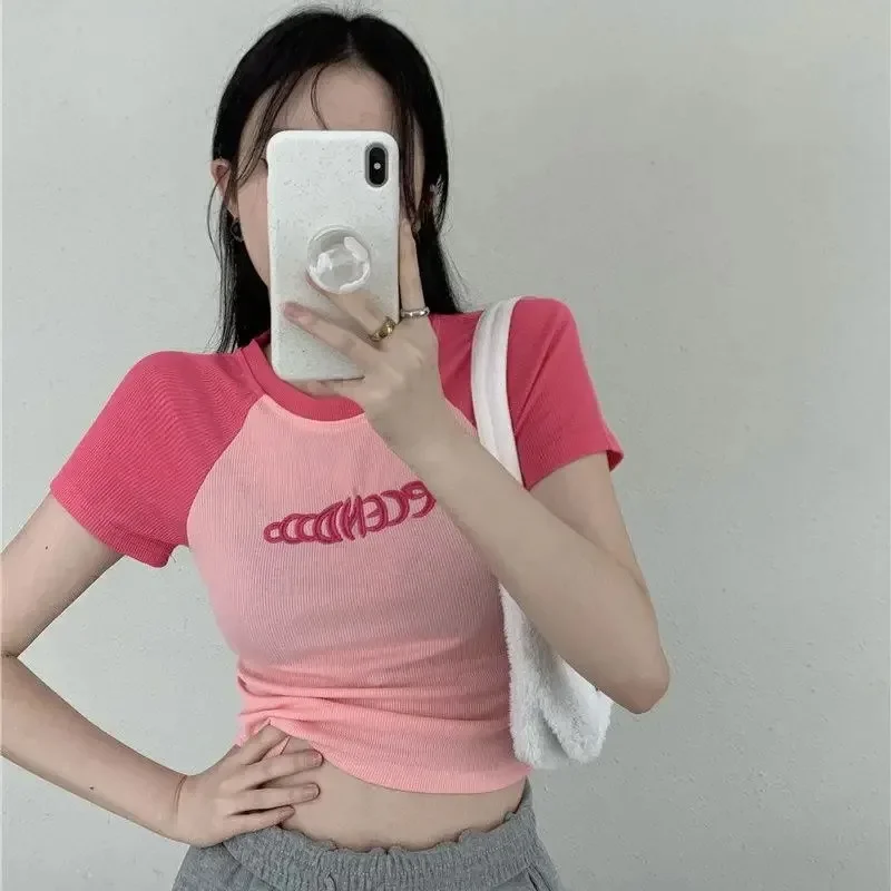 Футболка с плечами в Европе и США женская летняя футболка новым дизайном Sense Niche