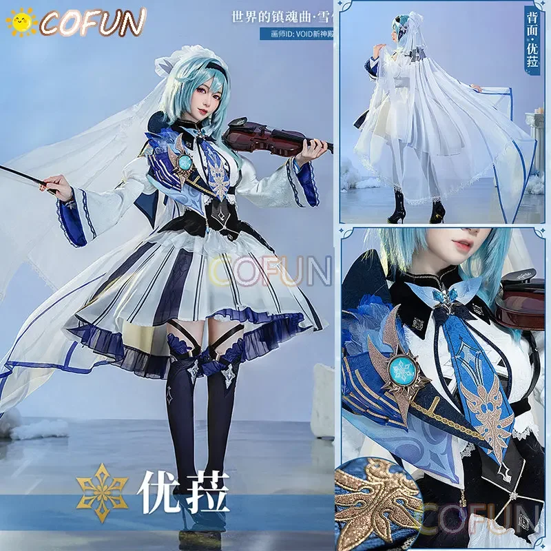 COFUN Game Genshin Impact Eula Косплей Костюм Игровой Униформа Хэллоуин Вечеринка Наряд