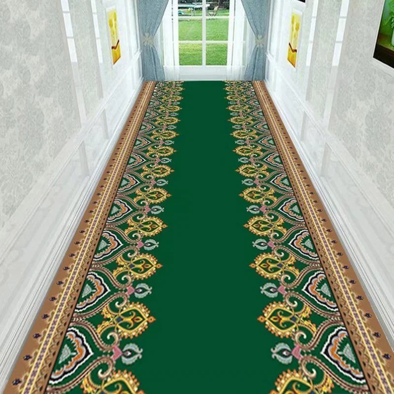 

European Style Corridor Carpets Long Runner Porch Hallway Home Decoration Living Room Kitchen Washable Mat Hotel Rugs Luxury