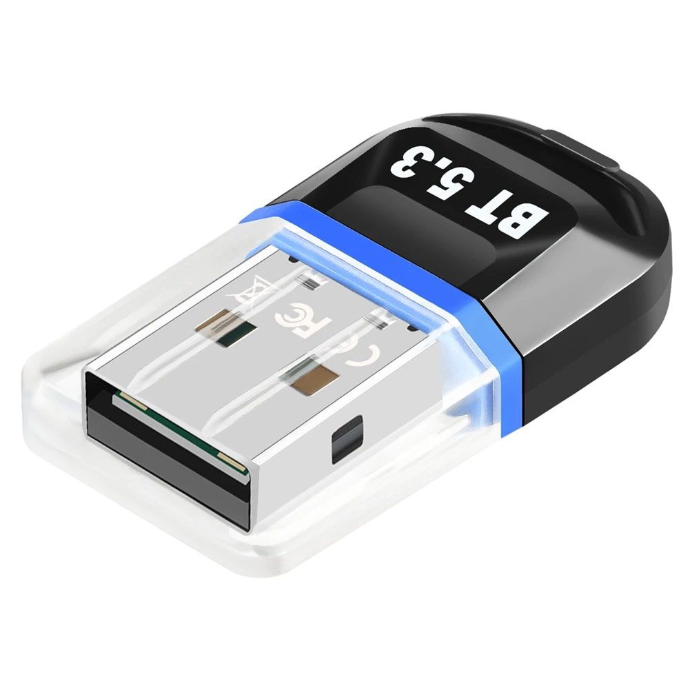 

USB Bluetooth 5,3 адаптер USB Bluetooth приемник поддерживает ноутбук ПК настольный Bluetooth гарнитура прием передатчика синий