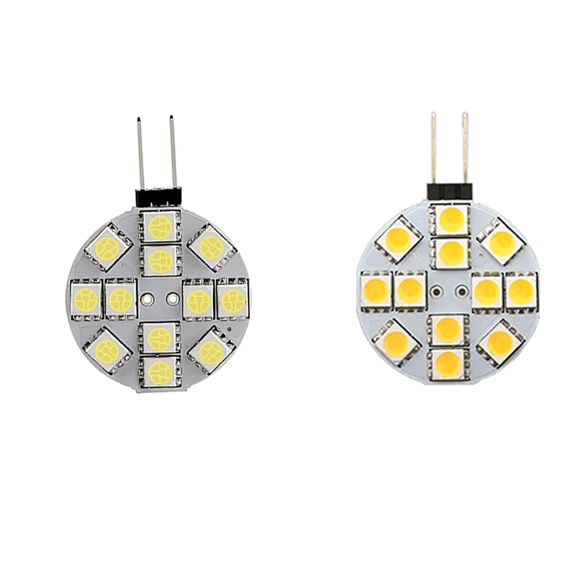12 шт. G4 шайба светодиодные лампы боковой штифт круглый 5050 12SMD светодиодный