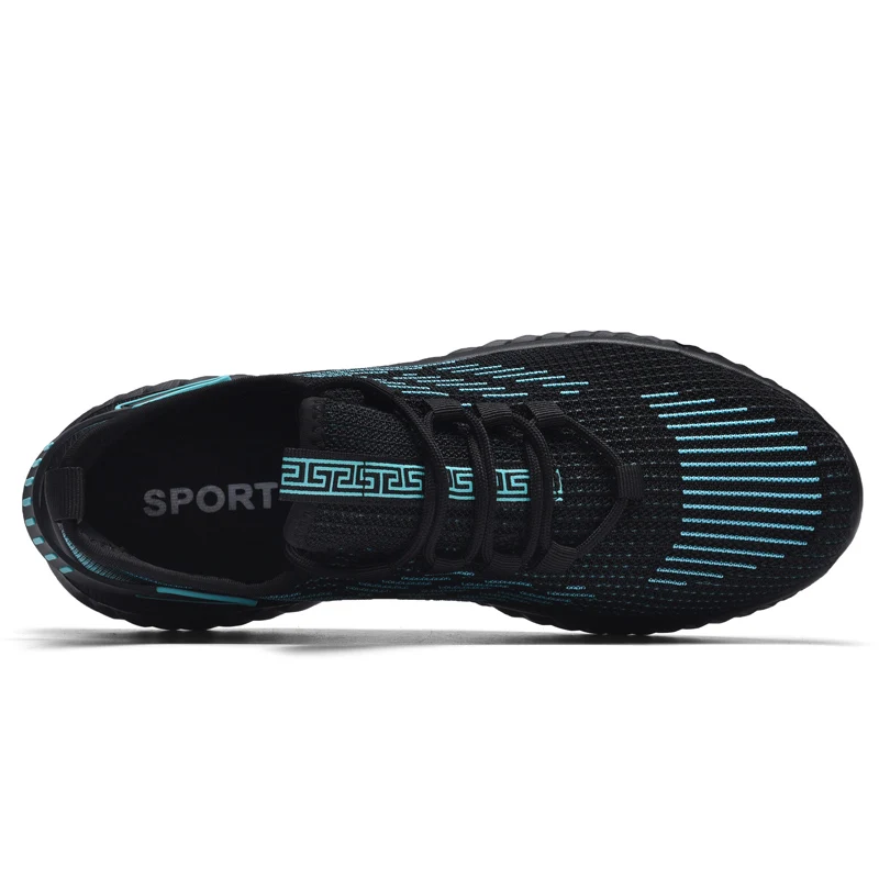 Men's Lightweight Sneakers 2023 Lace-up Men Air Breathable Stretch Fabric Soft Comfortable Running Sport Shoes Big Size 45 46