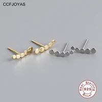 ccfjoyas 100 925 sterling silver stud earrings for women japanese and korean simple ins dot shaped earrings party fine jewelry