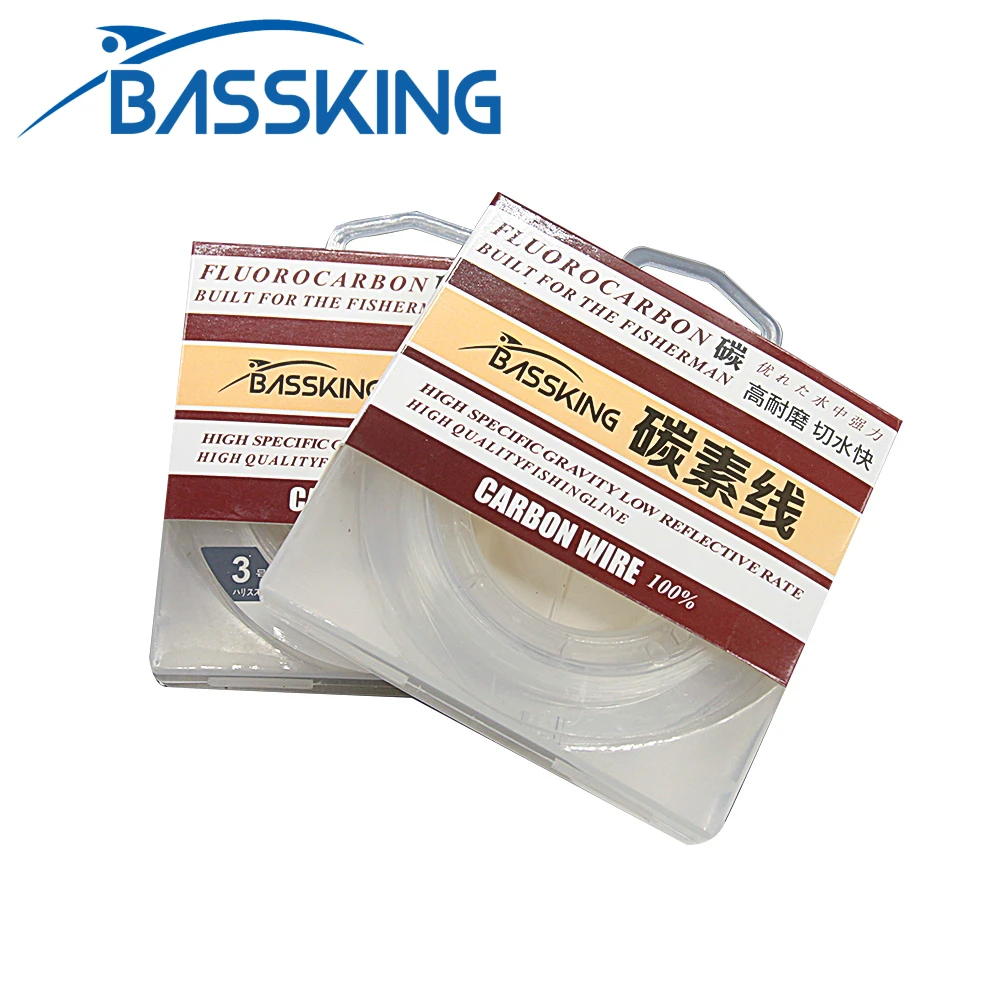 

Фторуглеродная леска BASSKING 1 #-10 #50 м, 100 м, высокопрочная Тонущая леска для поводка, карбомное волокно, рыболовная леска для ловли нахлыстом, однонитевая рыба