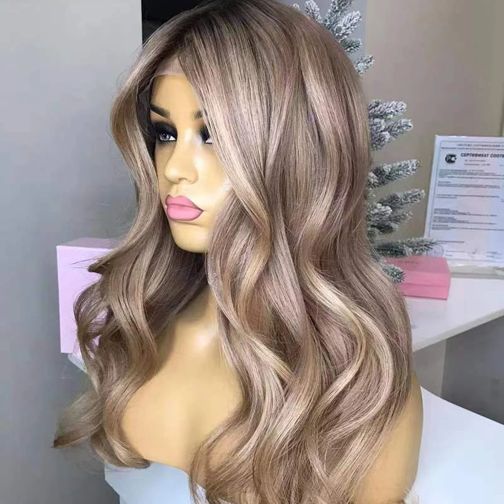 

13x6 Lace Frontal Wig 360 Blonde Highlight Wig Pre Plucked 13x4 Lace Front Human Hair Wigs For Women