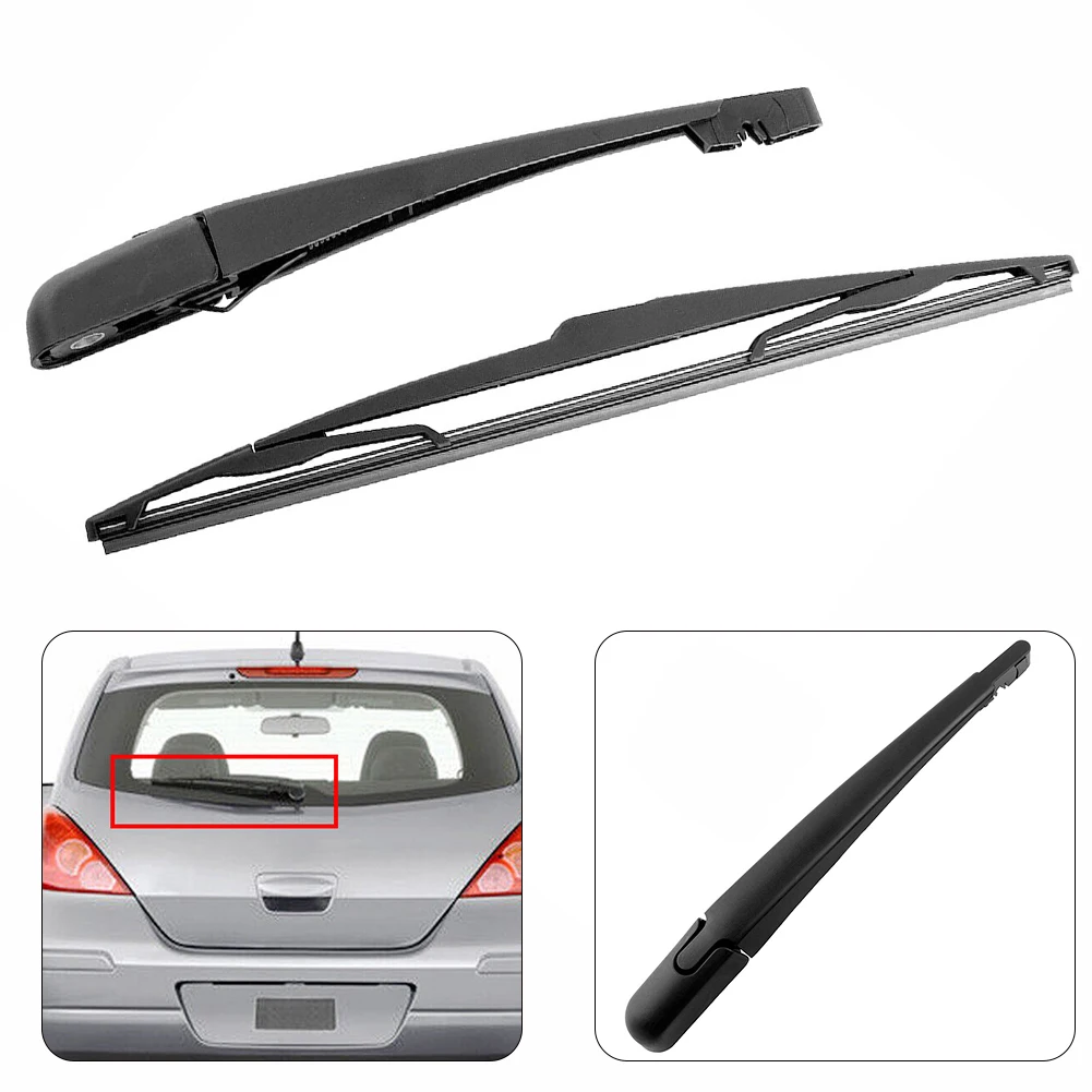 

Set Rear Wiper Blade Black Car Accessories Durable Easy Installation Plastic Replacement For Nissan Versa High Quality