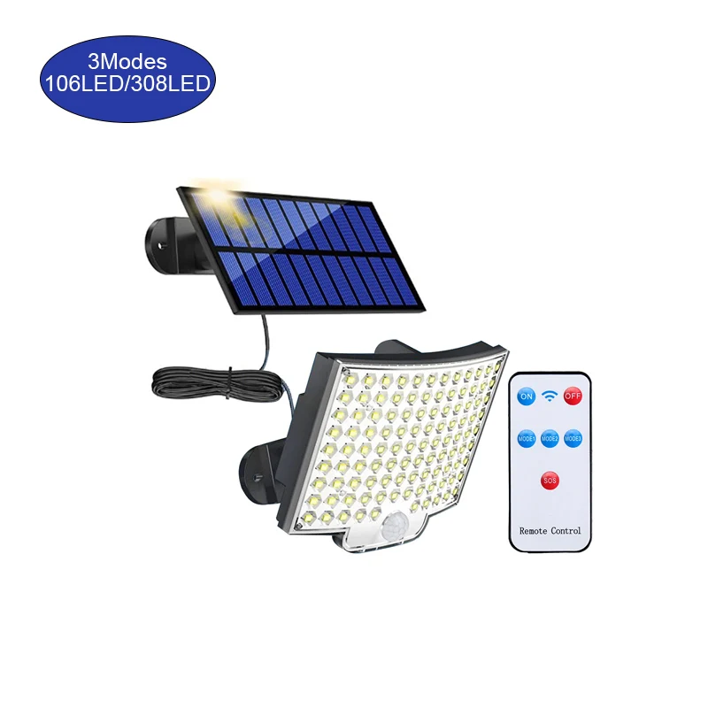 

Светисветильник Уличный настенный с датчиком движения, 106/светодиодов, 3 режима