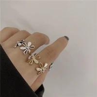 fmily minimalist 925 sterling silver personality flower ring retro fashion ol temperament all match jewelry for girlfriend gif