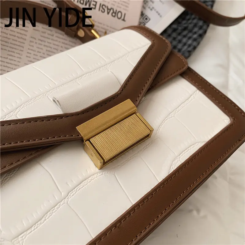 French Style Crocodile Pattern Small Tote Handbags For Women New 2023 Luxury Designer Push Lock Ladies Shoulder Crossbody Bags