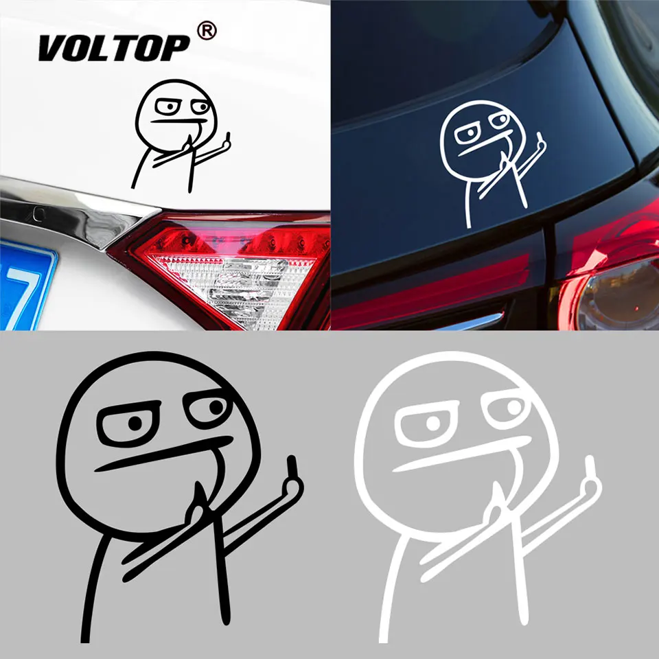 

Автомобильная наклейка, Забавный мультяшный средний палец для Renault Clio Duster, Trafic, Megane 2, 3, Clio Logan, Sport, Megane, Chevrolet Lacetti