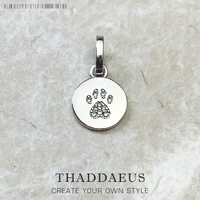 pendants disc cute little cat paw autumn jewelry 925 sterling silver gift for women pet