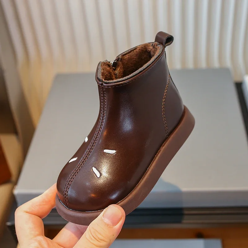 Zapatos Niña Детские ботильоны с круглым носком новые зимние плюшевые хлопковые