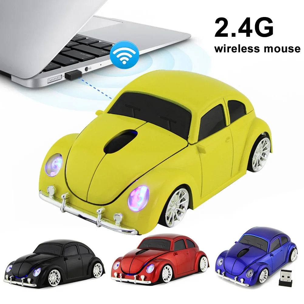 

Wireless 2.4Ghz Mini 1200DPI Wireless Mouse Cute Car Shape Wireless Optical Mouse USB Scroll Mice for Tablet Laptop Computer