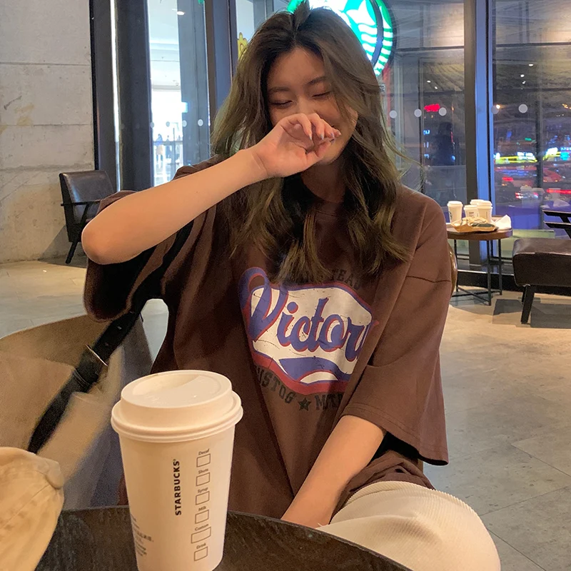 

Футболка женская оверсайз в стиле Харадзюку, винтажная альтернативная одежда в Корейском стиле, уличная рубашка с коротким рукавом, летний топ, y2k