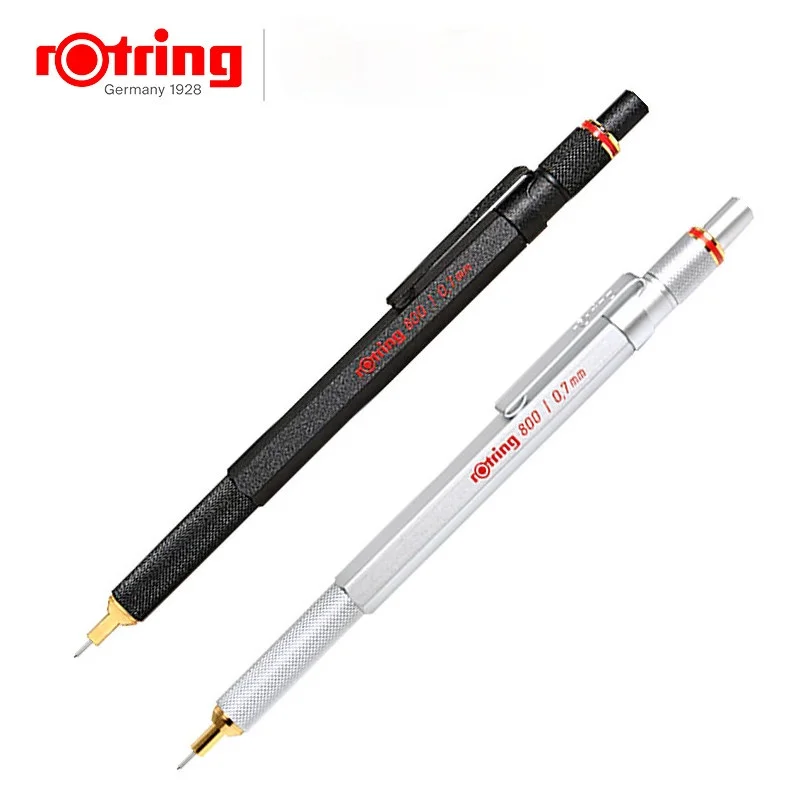 Rotring 800 0.5/0.7mm All-metal Drawing Automatic Pencil Black Silver Professional Hand-drawn Design Activity Pencil Set